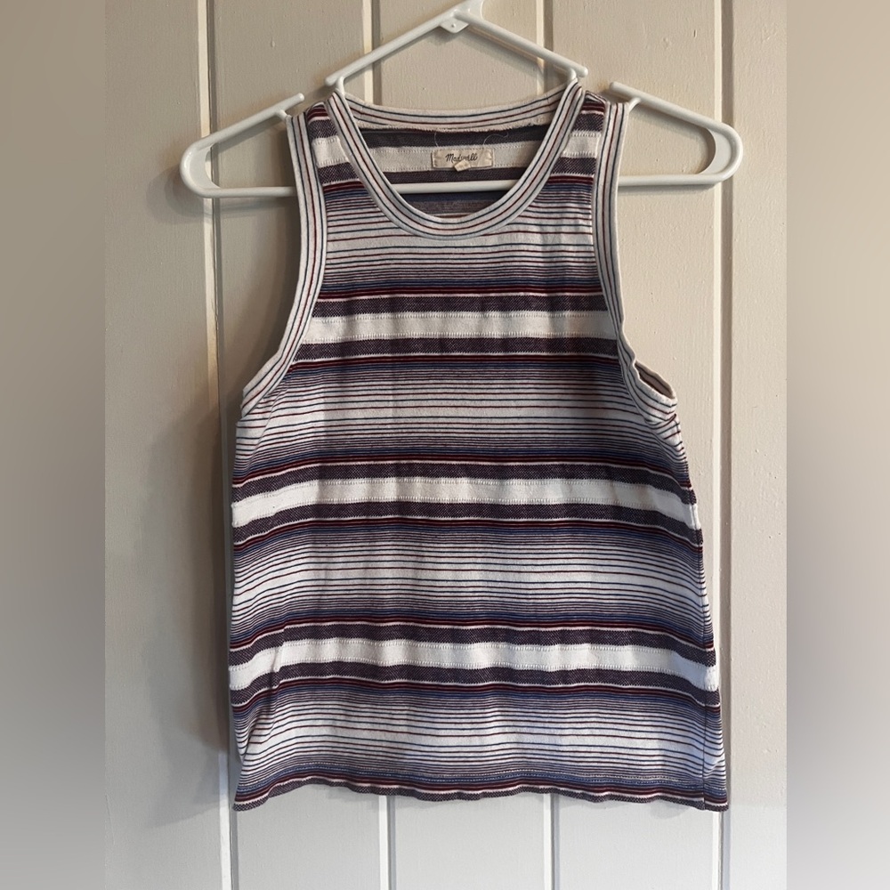 Madewell XS tank top red white and blue slightly muted) colors, really cute - Picture 2 of 10